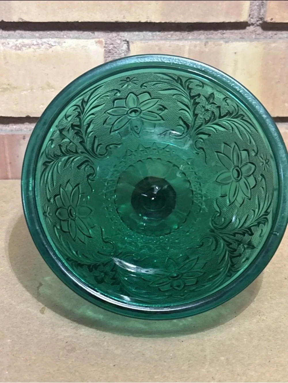 Indiana Glass Tiara Chantilly Green Dome Covered Butter Dome Only